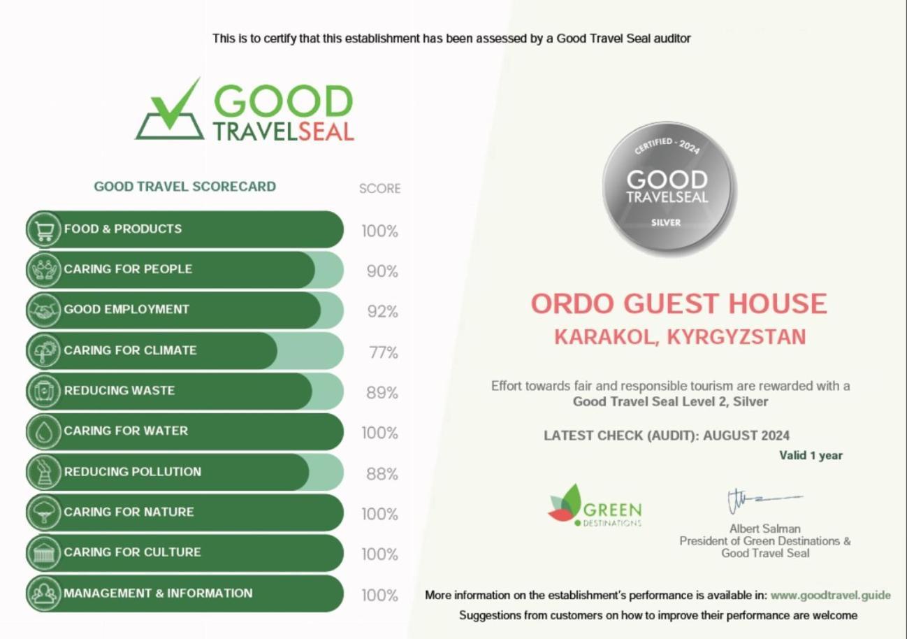 Ordo Hotel Karakol Bagian luar foto